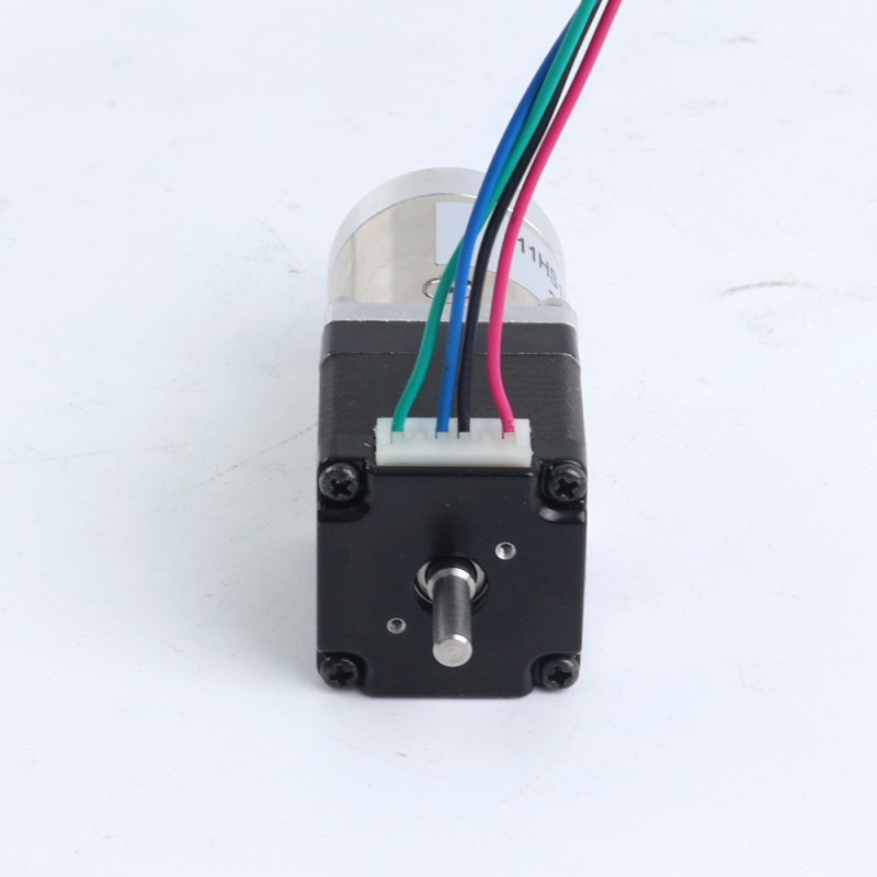 Nema 11 ステッパー L=31mm、リアシャフト、ネジ穴、ギア比 27:1 ギアボックス付き