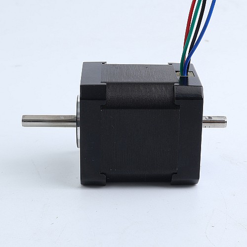 使用済み製品 - 両軸 Nema 17 バイポーラ 0.9° 44Ncm(62.3 oz.in) 1.68A 42x42x48mm 4線 ケーブル長0.085m - 17HM19-1684D-USED | StepperOnline