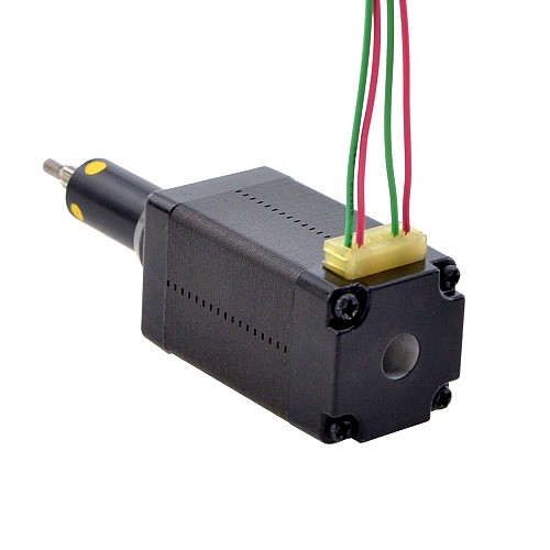 NEMA 8 キャプティブ Acme リニアステッピングモーター 0.5A 38.2mm 身長 スクリューリード 2mm(0.07874") トラベル 19.1mm - 8C15S0504AC5-019RS | StepperOnline