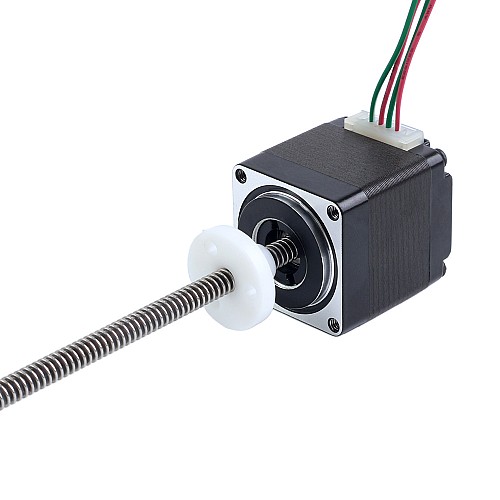 NEMA 11 外部アクメ台形ねじリニアステッピングモーター 0.42A 32mm スタック、リードねじピッチ 1.27mm(0.05インチ)、ねじ長さ 150mm - 11E13S0424FD4-150RS | StepperOnline