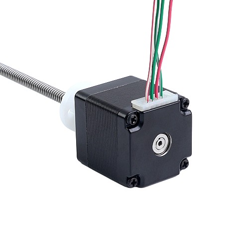 NEMA 11 外部アクメ台形ねじリニアステッピングモーター 0.42A 32mm スタック、リードねじピッチ 1.27mm(0.05インチ)、ねじ長さ 150mm - 11E13S0424FD4-150RS | StepperOnline