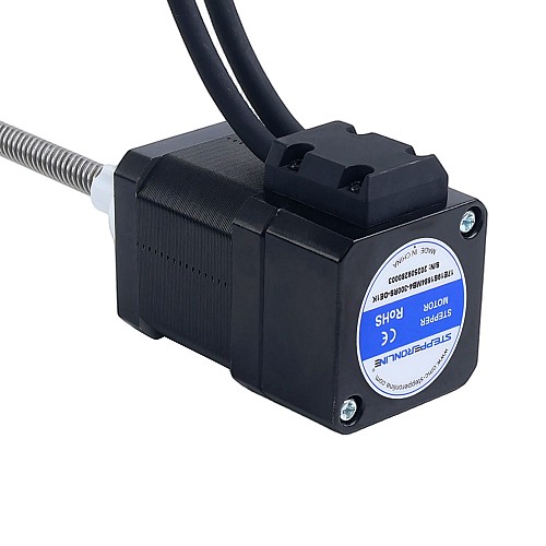 Nema 17 外部 エイシム リニアステッピングモーター 1.68A 48mm スタック スクリューリード 8mm(0.31496") 光学式インクリメンタルエンコーダ 1000PPR 付き - 17E19S1684MB4-300RS-OE1K | StepperOnline