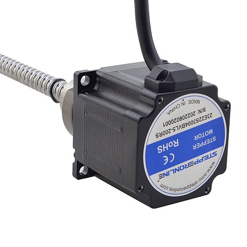NEMA 23 外付けボールねじリニアステッピングモータ 3.0A 56mm スタックスクリューリード 5mm(0.1969) リード長 200mm NEMA 23 外付けボールねじリニアステッピングモータ 3.0A 56mm スタックスクリューリード 5mm(0.1969) リード長 200mm