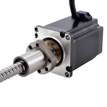 NEMA 23 外付けボールねじリニアステッピングモータ 4.0A 76mm スタックスクリューリード 10mm(0.3937") リード長 200mm