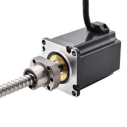 NEMA 23 外付けボールねじリニアステッピングモータ 4.0A 75mm スタックスクリューリード 5mm(0.1969") リード長 200mm