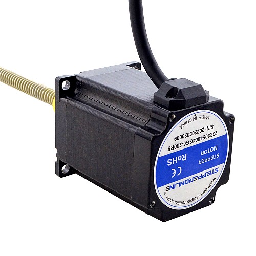 NEMA 23 外部 Acme リニアステッピングモーター 4.0A 76mm 身長 スクリューリード 2.54mm(0.1) リードの長さ 200mm
