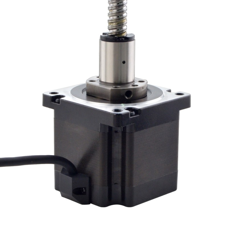 NEMA 34 外付けボールねじリニアステッピングモータ 4.5Nm(637.25oz.in) 5.5A 76mm スタックスクリューリード 10mm(0.3937) リード長 200mm