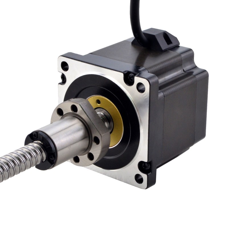 NEMA 34 外付けボールねじリニアステッピングモータ 4.5Nm(637.25oz.in) 5.5A 76mm スタックスクリューリード 10mm(0.3937) リード長 200mm