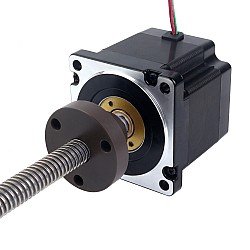 NEMA 34 外部 Acme リニアステッピングモーター 5.5A 76mm 身長 スクリューリード 6.35mm(0.25") リードの長さ 250mm