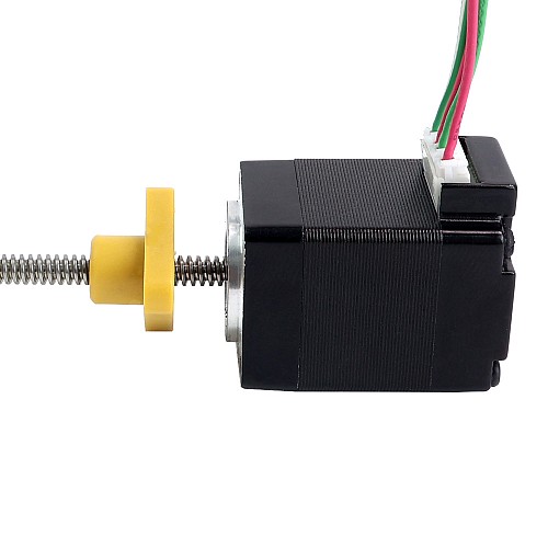 NEMA 8 外部 台形 リニア ステッピング モーター 0.5A 28.2mm スタック スクリュー リード 1mm(0.03937) リード長 100mm