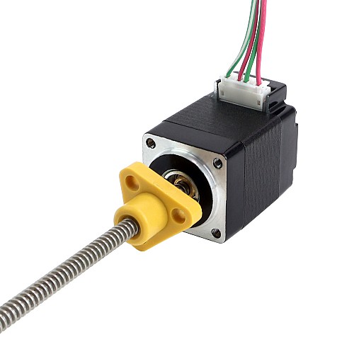 NEMA 8 外部 台形 リニア ステッピング モーター 0.5A 28.2mm スタック スクリュー リード 1mm(0.03937) リード長 100mm