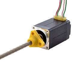 NEMA 8 外部台形リニアステッピングモーター 0.5A 38.2mm スタックスクリューリード 4mm(0.1575") リード長さ 100mm