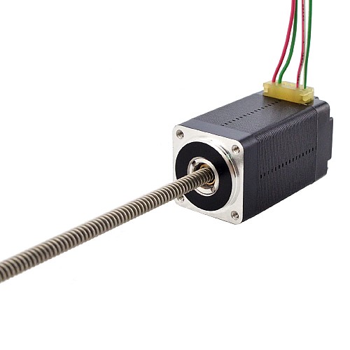 NEMA 8 非拘束 Acme リニア ステッピング モーター 0.5A 38.2mm スタック スクリュー リード 2mm(0.07874) リード長 150mm
