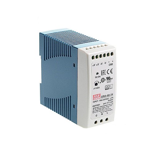 DRA-60-24 MEANWELL 60W 24VDC 2.5A 115/230VAC シングル出力スイッチング電源