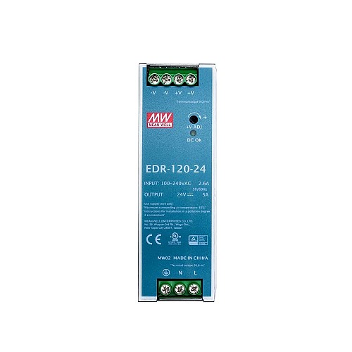 EDR-120-24 MEANWELL 120W 24VDC 5A 115/230VAC DINレール電源 EDR-120-24 MEANWELL 120W 24VDC 5A 115/230VAC DINレール電源