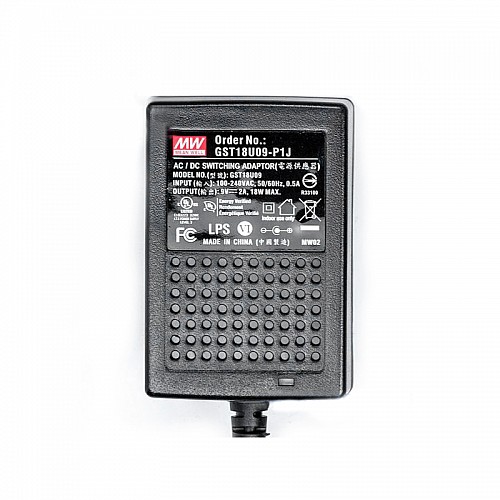 GST18U09-P1J MEANWELL 18W 9VDC 2A 115/230VAC AC-DC 信頼性の高いグリーン産業用アダプタ