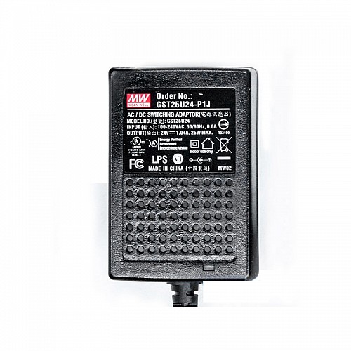 GST25U24-P1J MEANWELL 25W 24VDC 1.04A 115/230VAC AC-DC 信頼性の高いグリーン産業用アダプタ