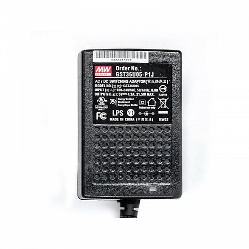 GST36U05-P1J MEANWELL 21.5W 5VDC 4.3A 115/230VAC AC-DC 信頼性の高いグリーン産業用アダプタ