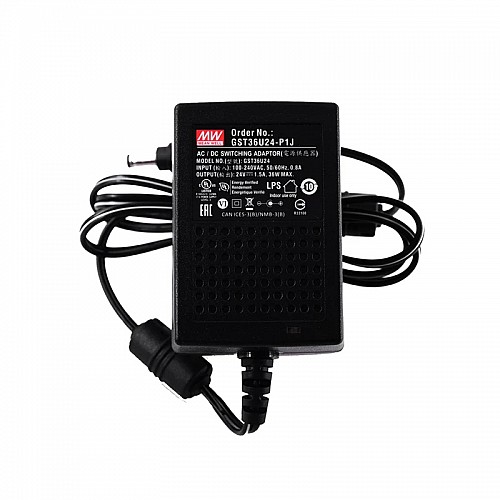 GST36U24-P1J MEANWELL 36W 24VDC 1.5A 115/230VAC AC-DC 信頼性の高いグリーン産業用アダプタ