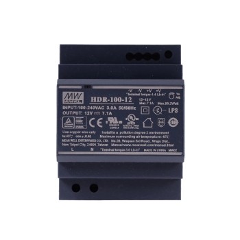 HDR-100-12 MEANWELL 85.2W 12VDC 7.1A 115/230VAC ウルトラスリム ステップ形状 DINレール電源