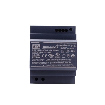 CN 発売中 - HDR-100-24 MEANWELL 92W 24VDC 3.83A 115/230VAC ウルトラスリム ステップ形状 DINレール電源
