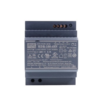 HDR-100-48N MEANWELL 100.8W 48VDC 2.1A 115/230VAC ウルトラスリム ステップ形状 DINレール電源