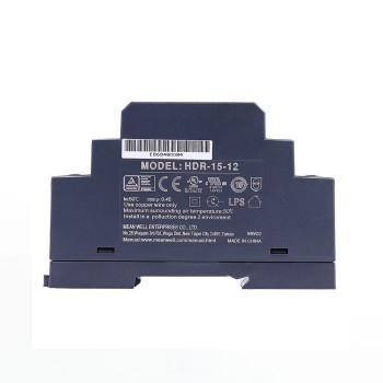 HDR-15-12 MEANWELL 15W 12VDC 1.25A 115/230VAC 超スリムなステップ形状の DIN レール電源
