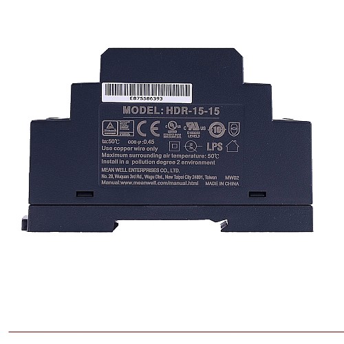 HDR-15-15 MEANWELL 15W 15VDC 1A 115/230VAC ウルトラスリムステップ形状 DINレール電源