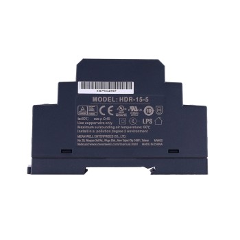 HDR-15-5 MEANWELL 15W 5VDC 2.4A 115/230VAC ウルトラスリムステップ形状 DINレール電源