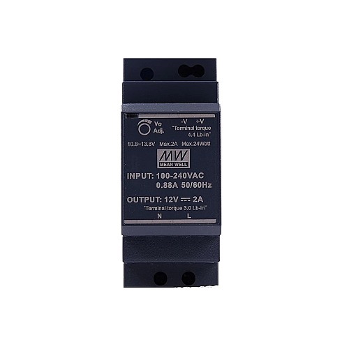 HDR-30-12 MEANWELL 24W 12VDC 2A 115/230VAC ウルトラスリム ステップ形状 DINレール電源
