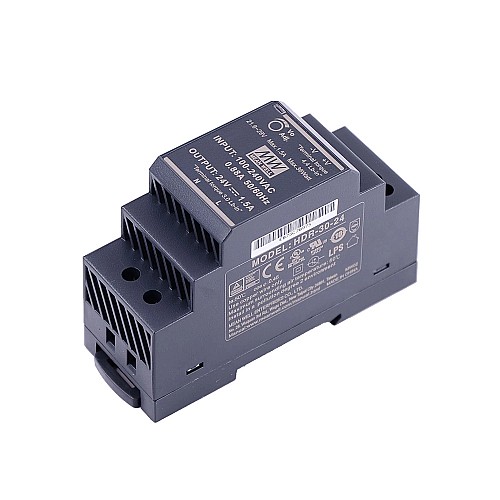 HDR-30-24 MEANWELL 36W 24VDC 1.5A 115/230VAC ウルトラスリムステップ形状 DINレール電源 HDR-30-24 MEANWELL 36W 24VDC 1.5A 115/230VAC ウルトラスリムステップ形状 DINレール電源
