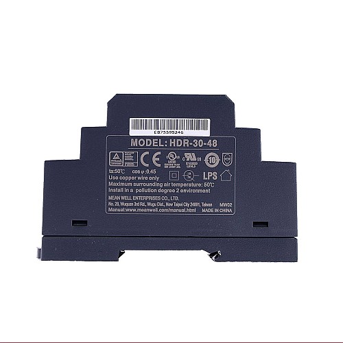 HDR-30-48 MEANWELL 36W 48VDC 0.75A 115/230VAC ウルトラスリム ステップ形状 DINレール電源