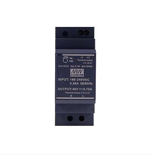 HDR-30-48 MEANWELL 36W 48VDC 0.75A 115/230VAC ウルトラスリム ステップ形状 DINレール電源