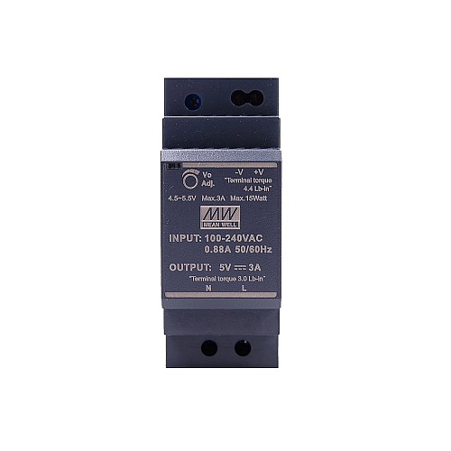 HDR-30-5 MEANWELL 15W 5VDC 3A 115/230VAC ウルトラスリムステップ形状 DINレール電源