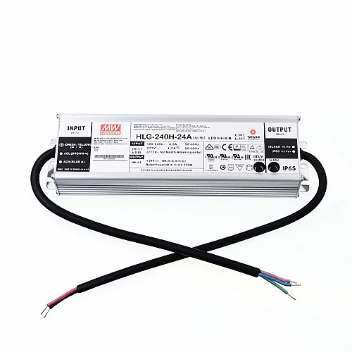 HLG-240H-24A MEANWELL 240W 10A 24V 定電圧 + 定電流 LED ドライバ