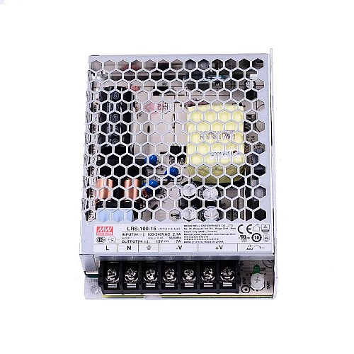 LRS-100-15 MEANWELL 105W 15VDC 7A 115/230VAC 密閉型スイッチング電源