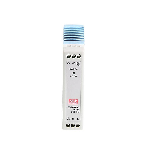 MDR-10-5 MEANWELL 10W 5VDC 2A 115/230VAC 単一出力産業用 DIN レール電源