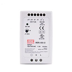 MDR-100-12 MEANWELL 100W 12VDC 7.5A 115/230VAC DINレール電源