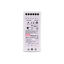 MDR-60-12 MEANWELL 60W 12VDC 5A 115/230VAC DINレール電源