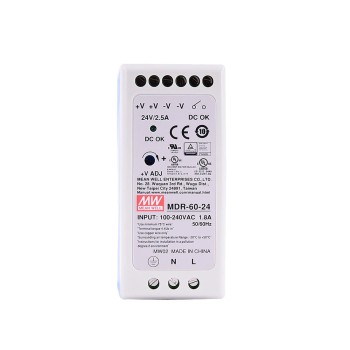 MDR-60-24 MEANWELL 60W 24VDC 2.5A 115/230VAC DINレール電源