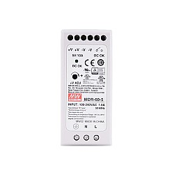 MDR-60-5 MEANWELL 60W 5VDC 10A 115/230VAC DINレール電源