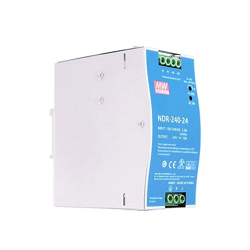 NDR-240-24 MEANWELL 240W 24VDC 10A 115/230VAC DINレール電源 NDR-240-24 MEANWELL 240W 24VDC 10A 115/230VAC DINレール電源