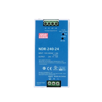 NDR-240-24 MEANWELL 240W 24VDC 10A 115/230VAC DINレール電源