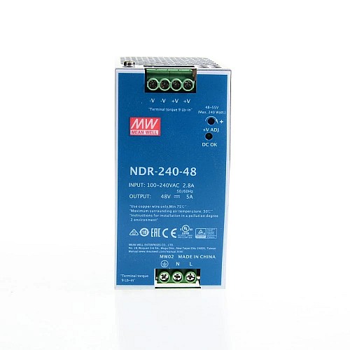 NDR-240-48 MEANWELL 240W 48VDC 5A 115/230VAC シングル出力 産業用 DIN レール
