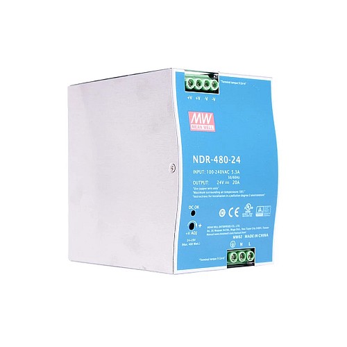 NDR-480-24 MEANWELL 480W 24VDC 20A 115/230VAC DINレール電源 NDR-480-24 MEANWELL 480W 24VDC 20A 115/230VAC DINレール電源