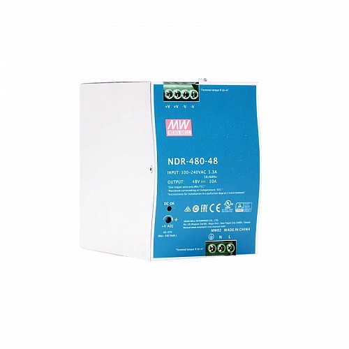 NDR-480-48 MEANWELL 480W 48VDC 10A 115/230VAC シングル出力 工業用 DIN レール