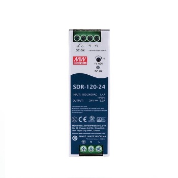 SDR-120-24 MEANWELL 120W 24VDC 5A 115/230VAC PFC 機能付き DIN レール電源
