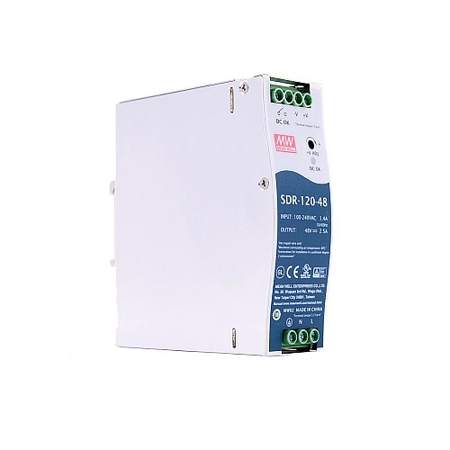 SDR-120-48 MEANWELL 120W 48VDC 2.5A 115/230VAC シングル出力 PFC 機能付き産業用 DIN レール SDR-120-48 MEANWELL 120W 48VDC 2.5A 115/230VAC シングル出力 PFC 機能付き産業用 DIN レール