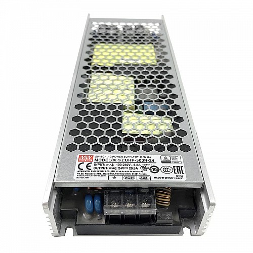 UHP-500R-24 MEANWELL 501.6W 20.9A 115/230VAC スリムタイプ PFCスイッチング電源搭載