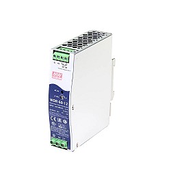 WDR-60-12 MEANWELL 60W 12VDC 5A 230/400VAC 超ワイド入力産業用 DIN レール電源